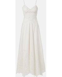 Self-Portrait - Broderie Anglaise Cotton Maxi Dress - Lyst
