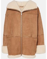 TOTEME - Jacke Signature Aus Veloursleder Und Shearling - Lyst