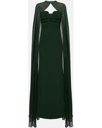 Roland Mouret - Caped Strapless Satin Crepe Gown - Lyst