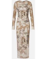 Jean Paul Gaultier - Vestido Midi Medaillon De Jersey En Mezcla De Algodon - Lyst