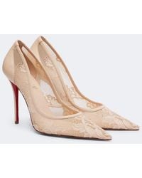 Christian Louboutin - Miss Z Leather-Trimmed Lace Pumps - Lyst