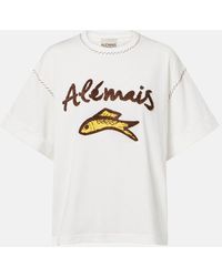 ALÉMAIS - Scuba Embroidered Cotton T-Shirt - Lyst