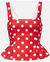 Posse - Rosalie Polka-Dot Linen Top - Lyst