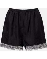 Rohe - Lace-Trimmed Silk Shorts - Lyst