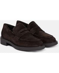 Gianvito Rossi - Harris Shearling-lined Suede Loafers - Lyst