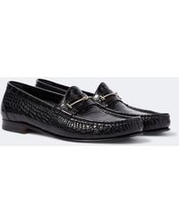 Tom Ford - Double T Croc-Effect Leather Loafers - Lyst