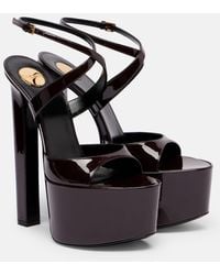 Saint Laurent - Sandales Rossy 160 A Plateau En Cuir Verni - Lyst