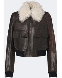 Fendi - Shearling-Trimmed Leather Jacket - Lyst