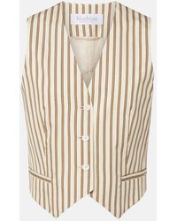 Max Mara - Fauno Striped Cotton And Silk Vest - Lyst