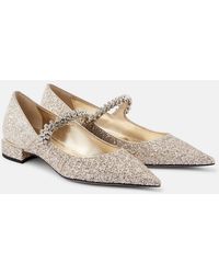 Jimmy Choo - Bing Glitter Ballet Flats - Lyst