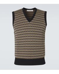 Lemaire - Cotton Jacquard Sweater Vest - Lyst