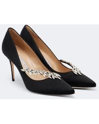 Manolo Blahnik - Nadira Embellished Satin Pumps - Lyst
