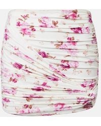 Magda Butrym - Floral-Applique Ruched Miniskirt - Lyst