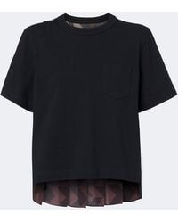 Sacai - X A.P.C. Pleated Cotton T-Shirt - Lyst