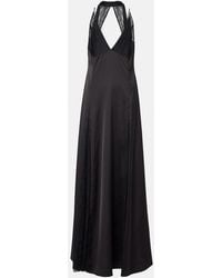 The New Arrivals Ilkyaz Ozel - Paige Satin And Lace Gown - Lyst