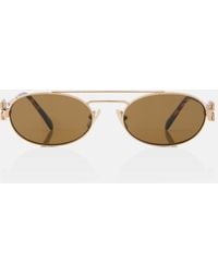 Miu Miu - Logo Oval Sunglasses - Lyst