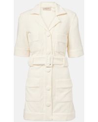 Adriana Degreas - Belted Cotton-Blend Terry Minidress - Lyst