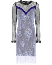 Diane von Furstenberg Kleid aus Spitze mit Verzierung - Blau