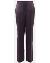 JOSEPH - Tova High-Rise Silk Satin Wide-Leg Pants - Lyst