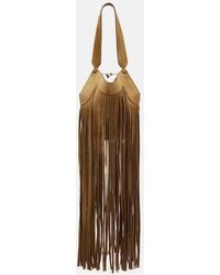 KHAITE - Lotus Nano Fringed Suede Tote Bag - Lyst