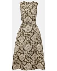 Max Mara - Embellished Cotton-Blend Jacquard Midi Dress - Lyst