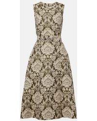 Max Mara - Embellished Cotton-Blend Jacquard Midi Dress - Lyst