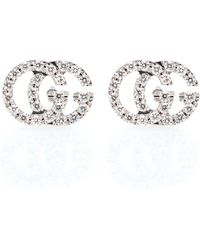Gucci Orecchini Running G in oro bianco 18kt con diamanti - Metallizzato