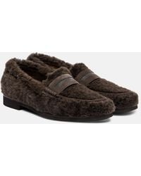 Brunello Cucinelli - Monili Shearling Loafers - Lyst