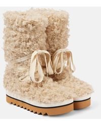 Stella McCartney - Schneestiefel Elyse Aus Faux Fur - Lyst