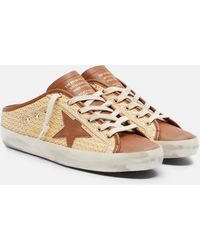 Golden Goose - Super-Star Raffia And Leather Mules - Lyst