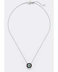 Nikos Koulis - Oui 18Kt And Enamel Pendant Necklace With Emerald And Diamonds - Lyst