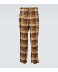 Dries Van Noten - Checked Jacquard Straight Pants - Lyst