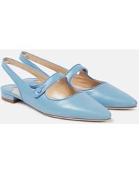 Manolo Blahnik - Campariflatsli Leather Slingback Flats - Lyst