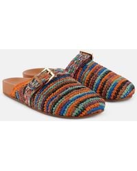 Robert Clergerie - Quinta Crochet Raffia Slides - Lyst