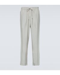 LeKasha - Striped Silk Straight Pants - Lyst