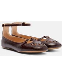 Chloé - Misty Leather Ballet Flats - Lyst