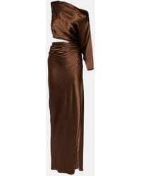 The Sei - Draped One-Shoulder Silk Gown - Lyst