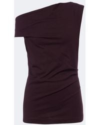 Dries Van Noten - Top Asimetrico De Jersey De Algodon - Lyst