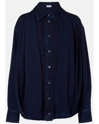 Loewe - Draped Denim Shirt - Lyst