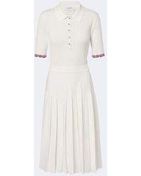 Thom Browne - Ribbed-Knit Pointelle Cotton Polo Dress - Lyst