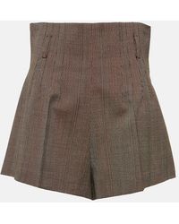 Prada - Pinstripe High-Rise Wool Shorts - Lyst