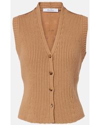 Max Mara - Madre Paneled Wool-Blend And Satin Vest - Lyst