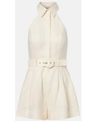 Zimmermann - Awaken Halterneck Linen Romper - Lyst