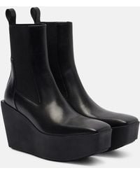 Rick Owens - Beatle Leather Platform Ankle Boots - Lyst