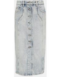 Isabel Marant - Falda midi Vandy de denim - Lyst