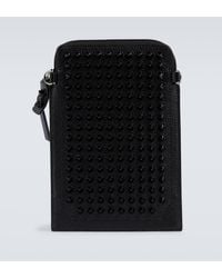 Christian Louboutin - Loubilab Spike-embellished Leather Pouch - Lyst