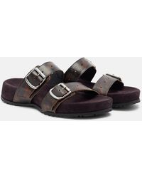 Dries Van Noten - Leather And Suede Slides - Lyst