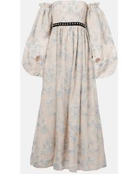 Agua Bendita - Alheli Balloon-Sleeve Floral Maxi Dress - Lyst