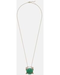 Yvonne Léon - Crabe Coquillage 9Kt Pendant Necklace With Malachite And Diamonds - Lyst