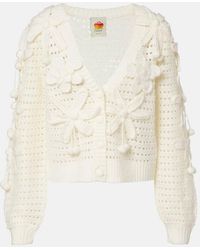 FARM Rio - Crochet Flowers Open-Knit Cardigan - Lyst